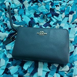 Coach double corner zip wristlet